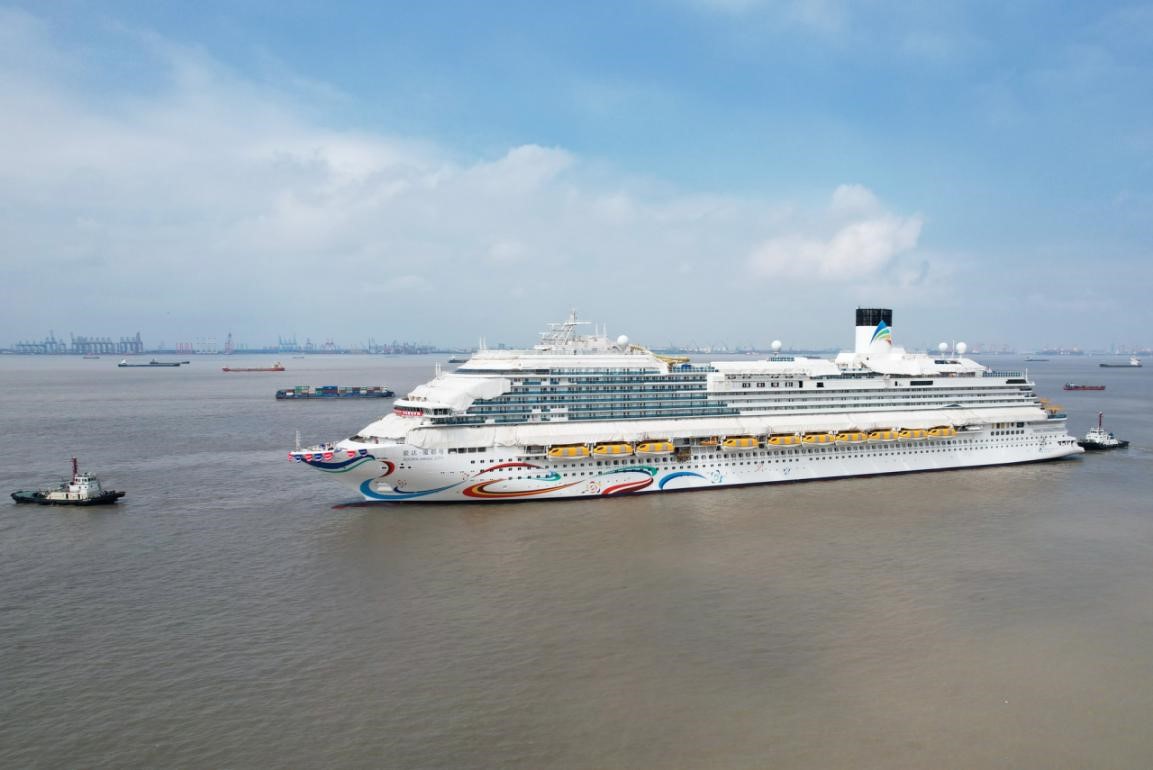 Construction of China's second homegrown large cruise ship in steady progress